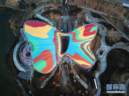 3月27日无人机拍摄的妫汭剧场。新华社记者 鞠焕宗 摄