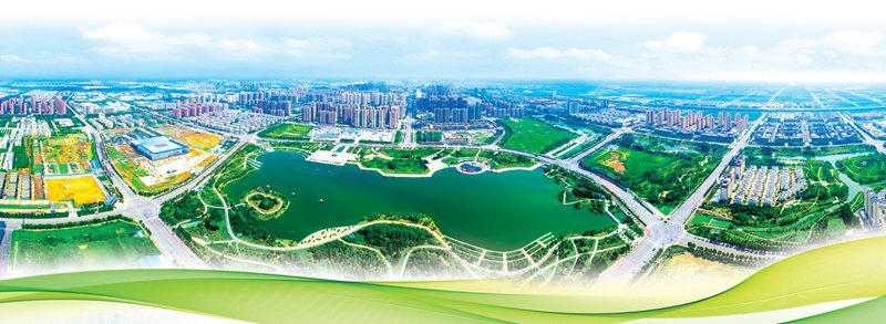 鸟瞰亳州市政公园.